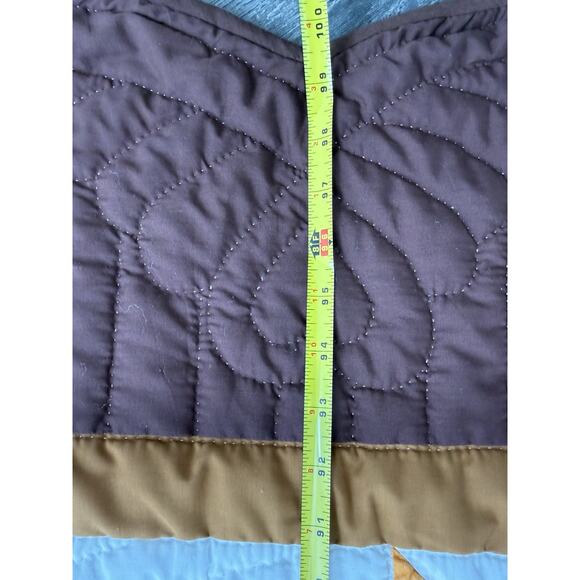 Amish Broken Star Quilt Handcrafted Brown Gold Cotton Handsewn King 98x113 - Picture 5 of 8